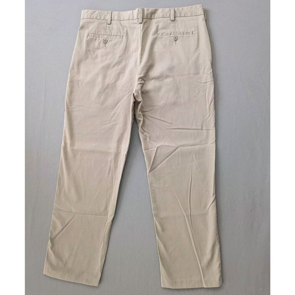 Architect Men Chino Pants Size 38 x 29 Slim Straight Cream Khaki Flat Front